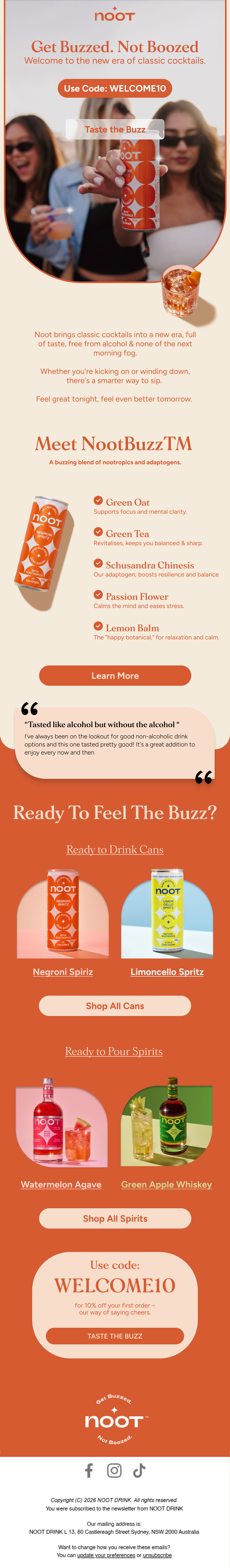 Noot welcome email design